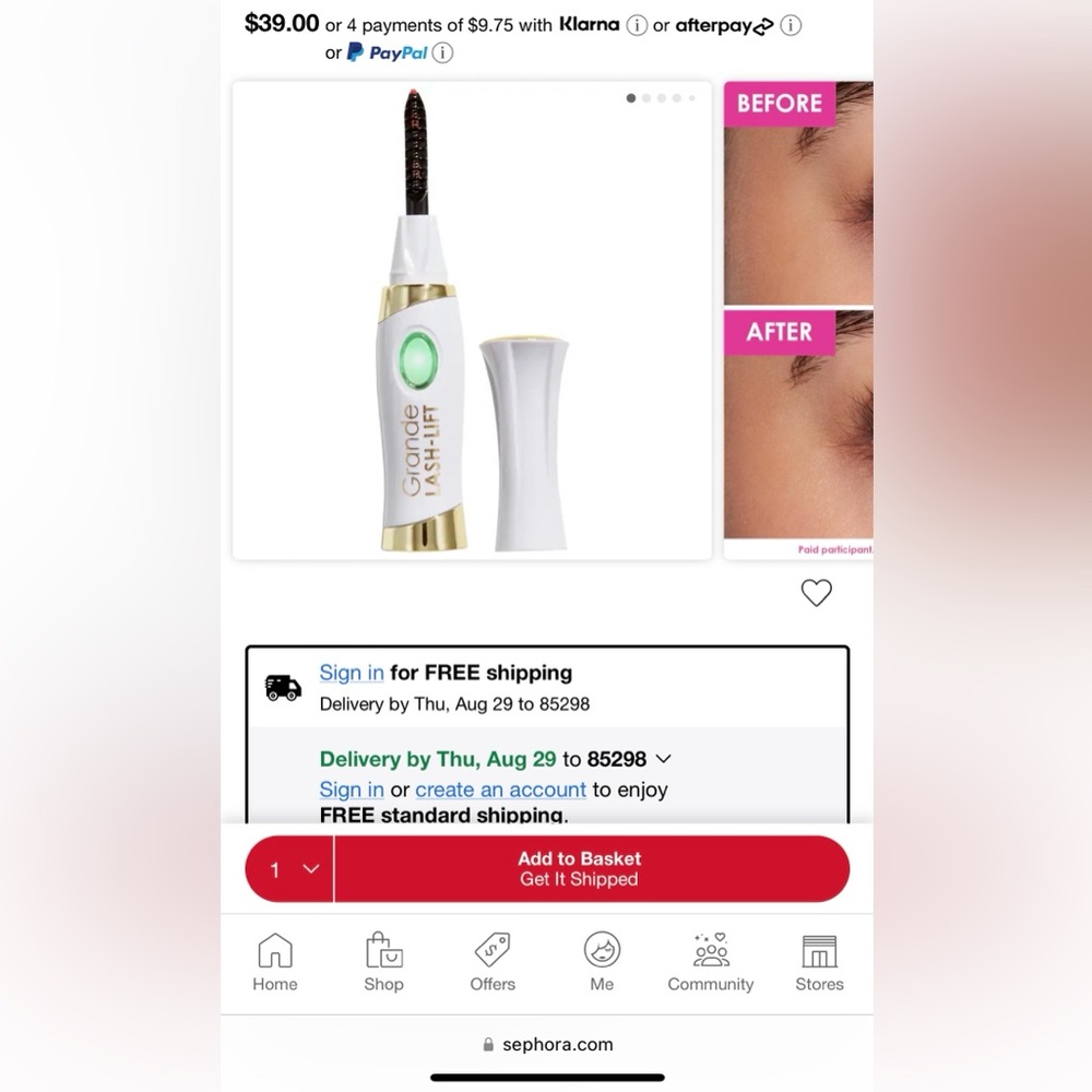 Grande lash heated eyelash curler